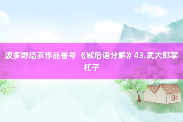 波多野结衣作品番号 《歇后语分解》43.武大郎攀杠子