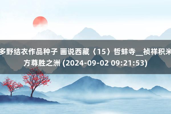 波多野结衣作品种子 画说西藏〈15〉哲蚌寺__祯祥积米十方尊胜之洲 (2024-09-02 09:21:53)