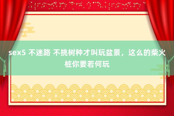 sex5 不迷路 不挑树种才叫玩盆景，这么的柴火桩你要若何玩