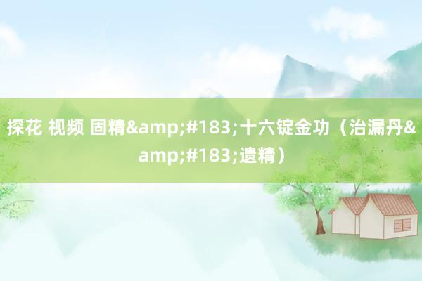 探花 视频 固精&#183;十六锭金功（治漏丹&#183;遗精）