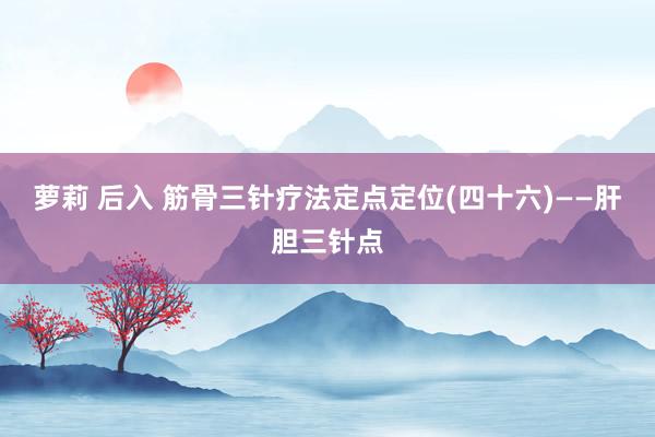 萝莉 后入 筋骨三针疗法定点定位(四十六)——肝胆三针点