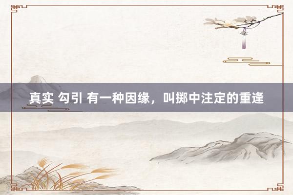 真实 勾引 有一种因缘，叫掷中注定的重逢