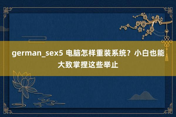 german_sex5 电脑怎样重装系统？小白也能大致掌捏这些举止