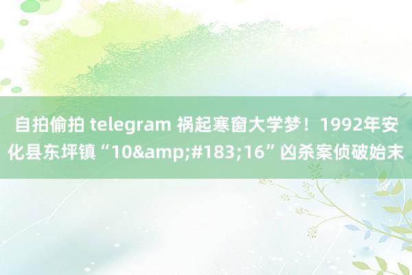 自拍偷拍 telegram 祸起寒窗大学梦！1992年安化县东坪镇“10&#183;16”凶杀案侦破始末